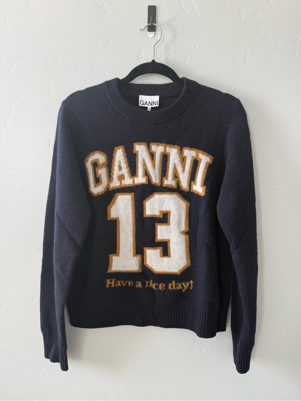 GANNI “13” wool crewneck NWT!